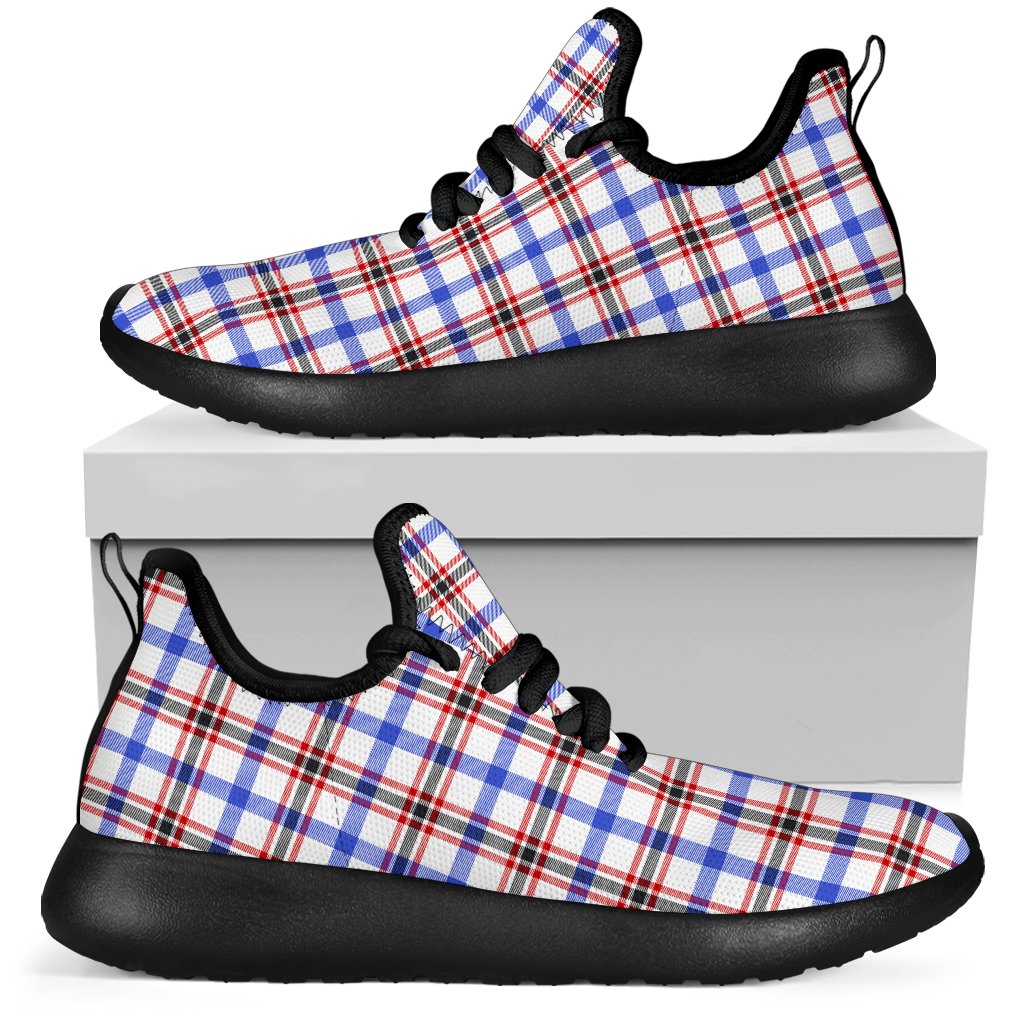 Boswell Modern Tartan Plaid Mesh Knit Sneakers