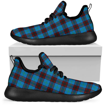 Home Ancient Tartan Plaid Mesh Knit Sneakers