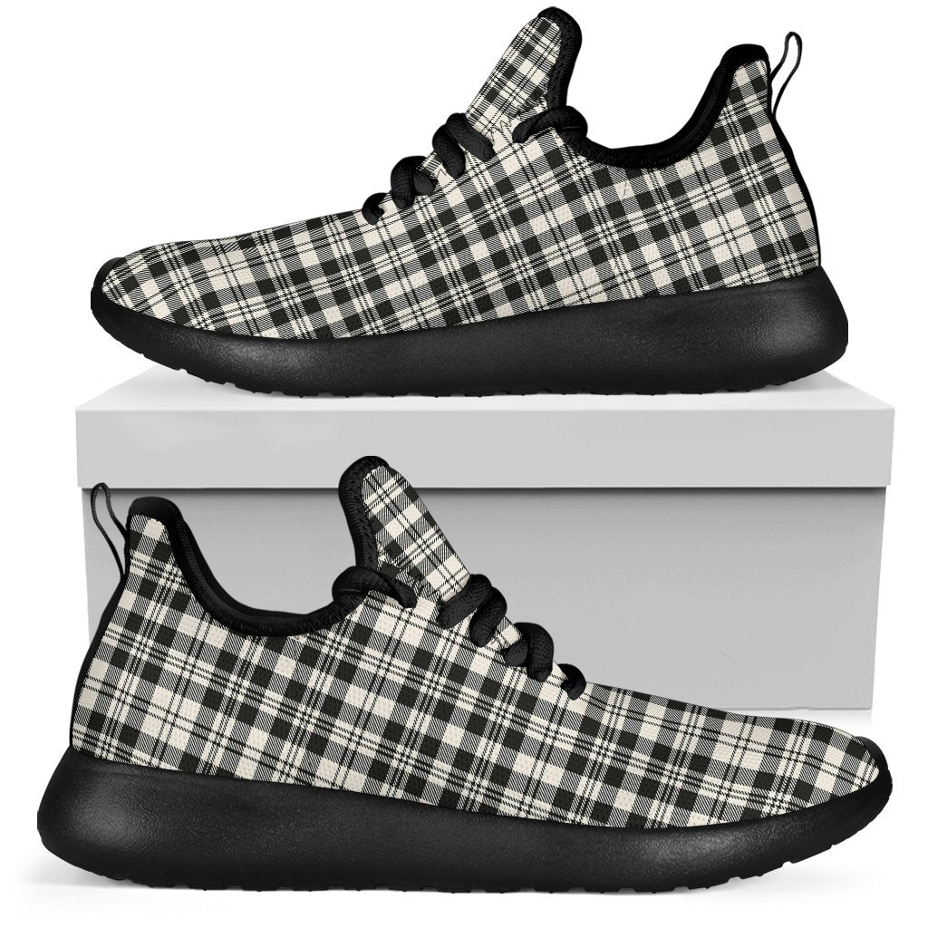 Scott Black & White Ancient Tartan Plaid Mesh Knit Sneakers