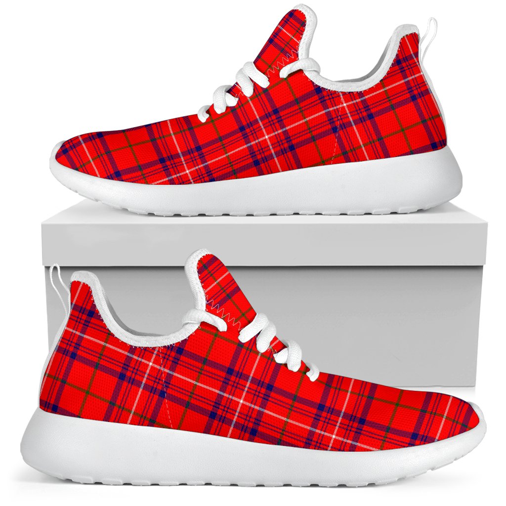 Rose Modern Tartan Plaid Mesh Knit Sneakers