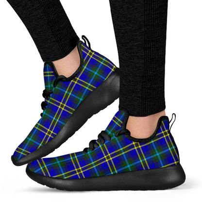 Weir Modern Tartan Plaid Mesh Knit Sneakers