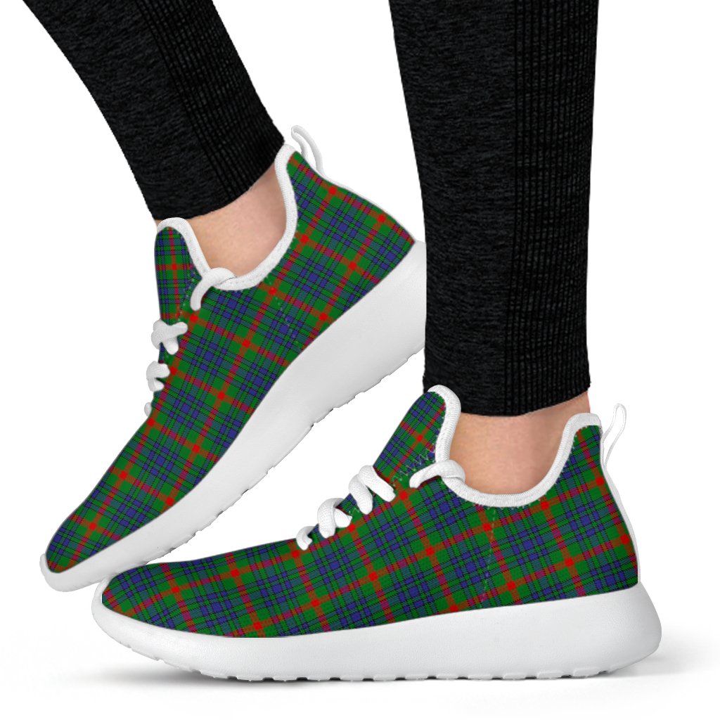 Aiton Tartan Plaid Mesh Knit Sneakers
