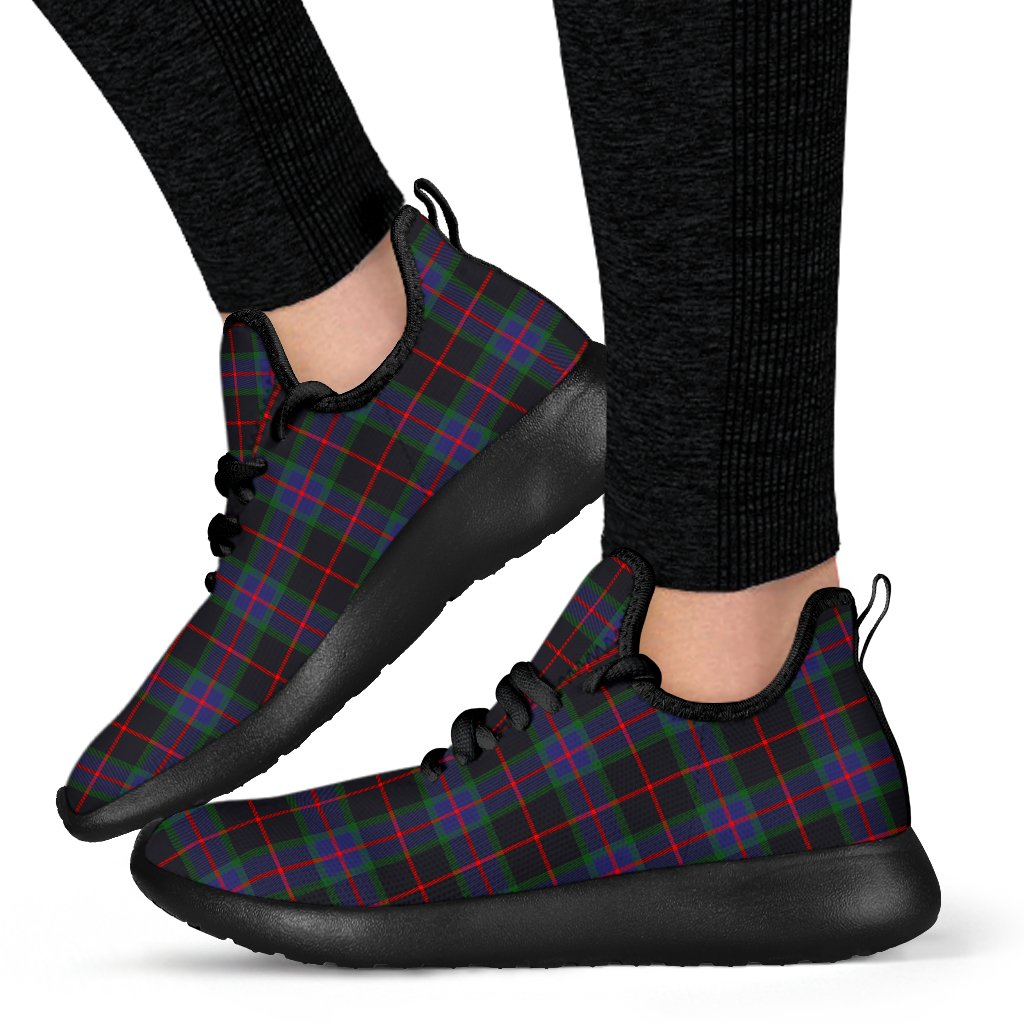 Nairn Tartan Plaid Mesh Knit Sneakers