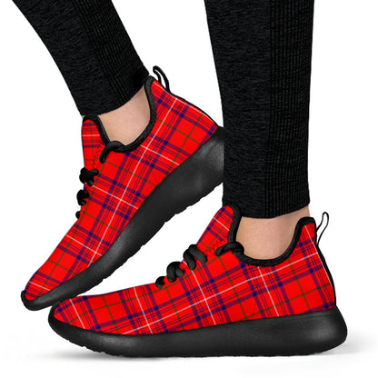 Rose Modern Tartan Plaid Mesh Knit Sneakers