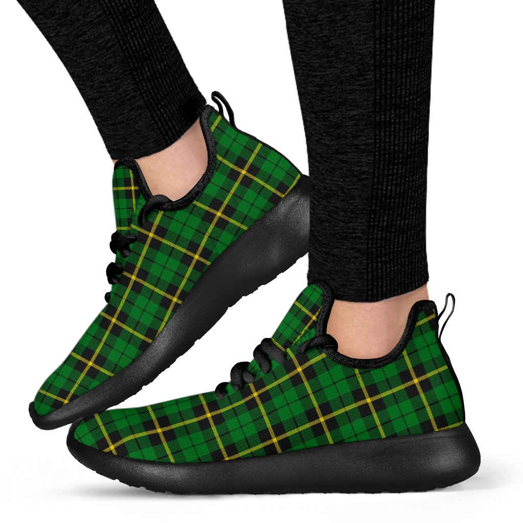 Wallace Hunting - Green Tartan Plaid Mesh Knit Sneakers