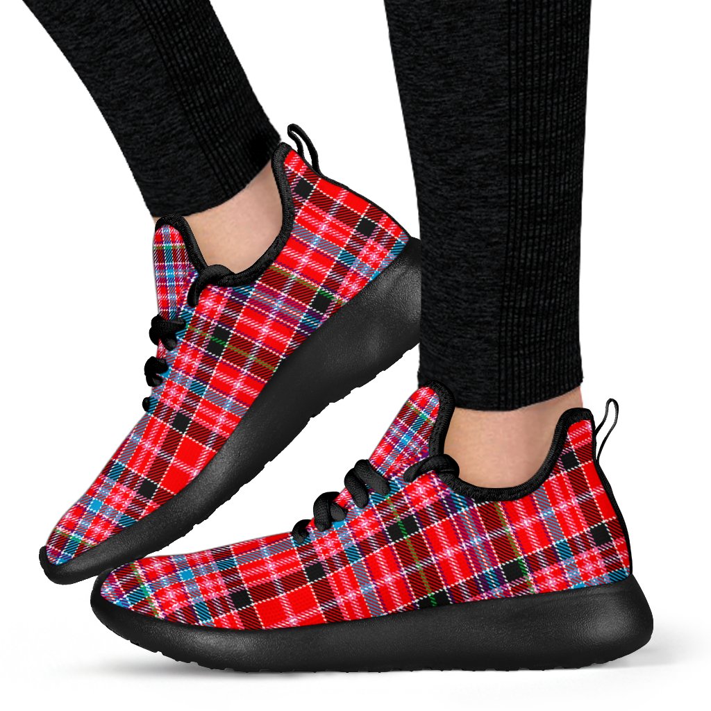 Aberdeen District Tartan Plaid Mesh Knit Sneakers