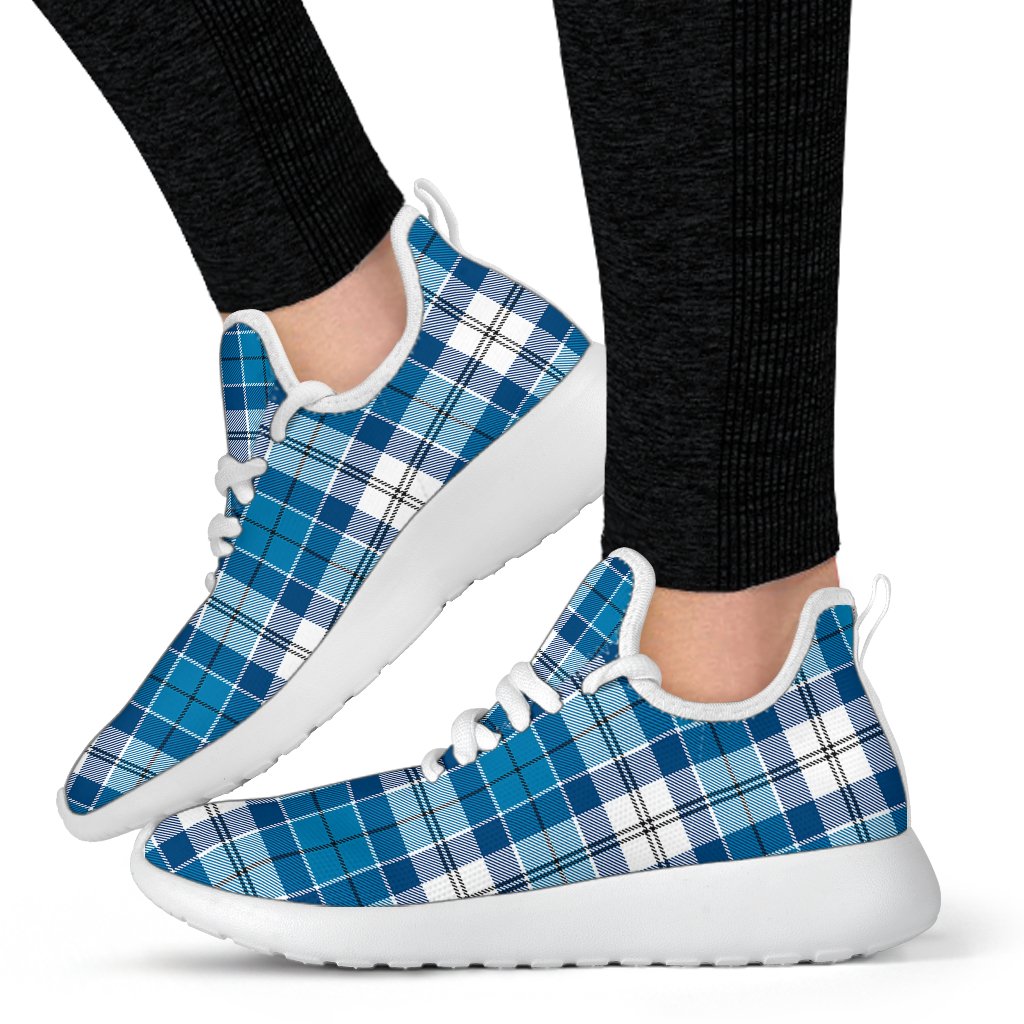 Roberton Tartan Plaid Mesh Knit Sneakers