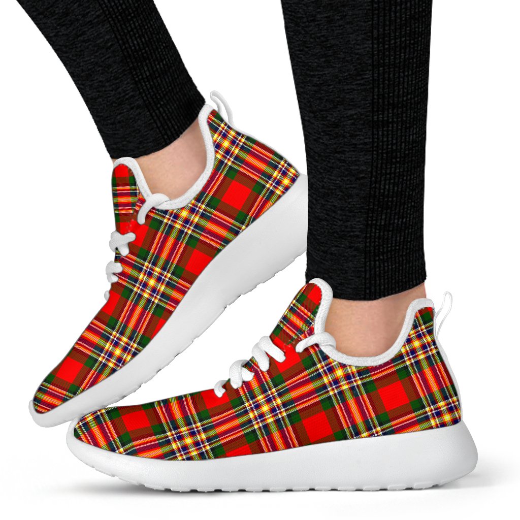 MacGill Modern Tartan Plaid Mesh Knit Sneakers