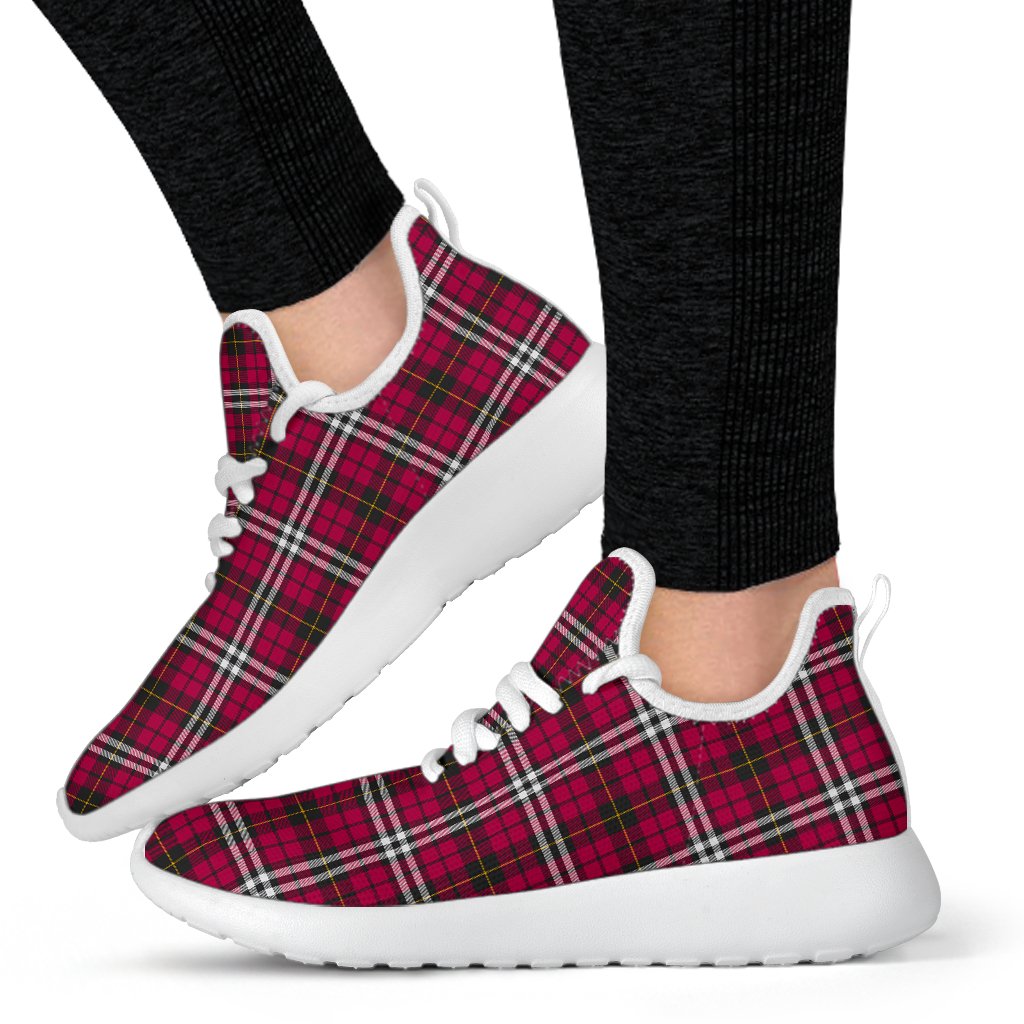 Little Tartan Plaid Mesh Knit Sneakers