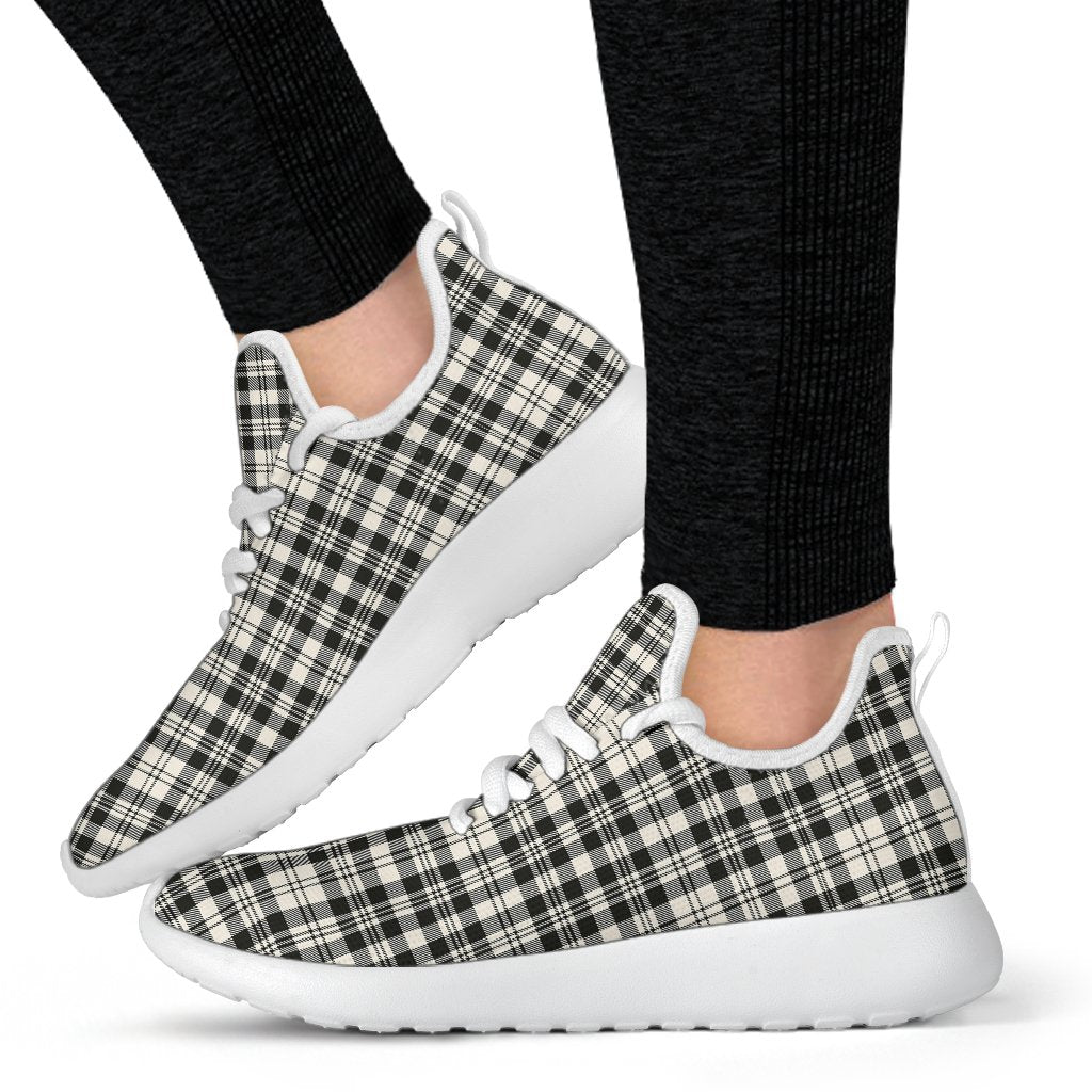 Scott Black & White Ancient Tartan Plaid Mesh Knit Sneakers