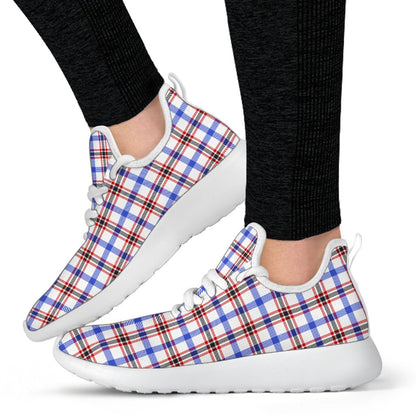 Boswell Modern Tartan Plaid Mesh Knit Sneakers