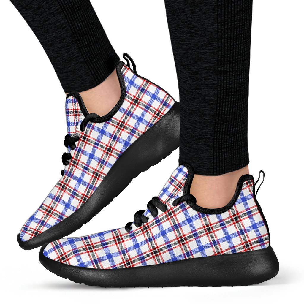 Boswell Modern Tartan Plaid Mesh Knit Sneakers