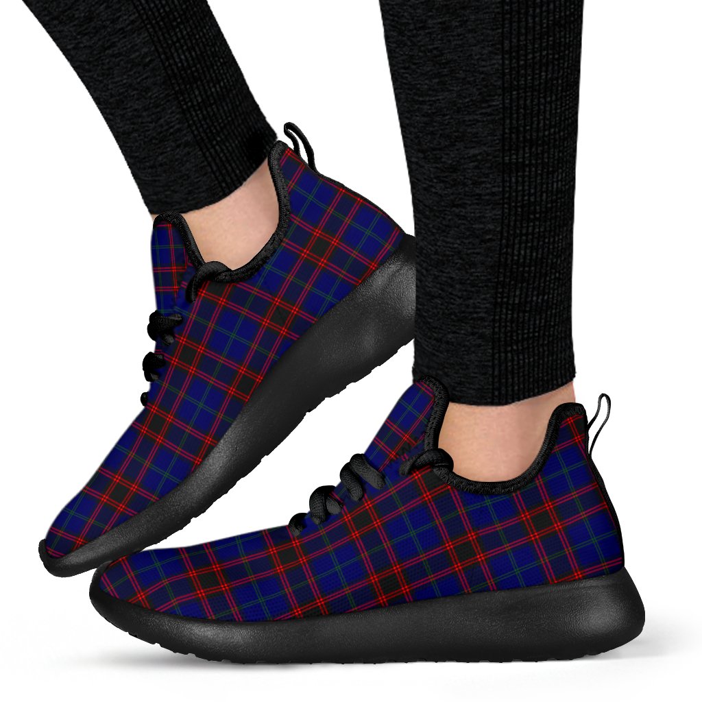 Home Modern Tartan Plaid Mesh Knit Sneakers