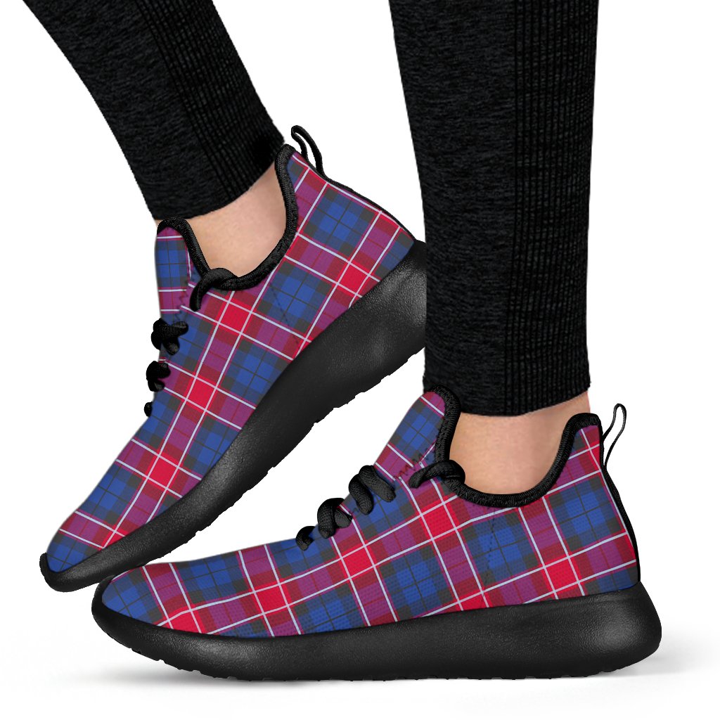 Graham of Menteith Red Tartan Plaid Mesh Knit Sneakers