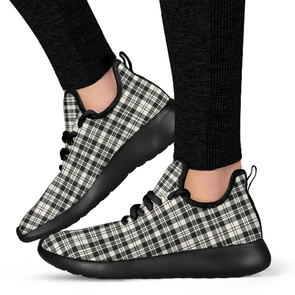 Scott Black & White Ancient Tartan Plaid Mesh Knit Sneakers