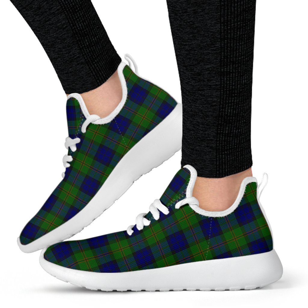 Dundas Modern Tartan Plaid Mesh Knit Sneakers