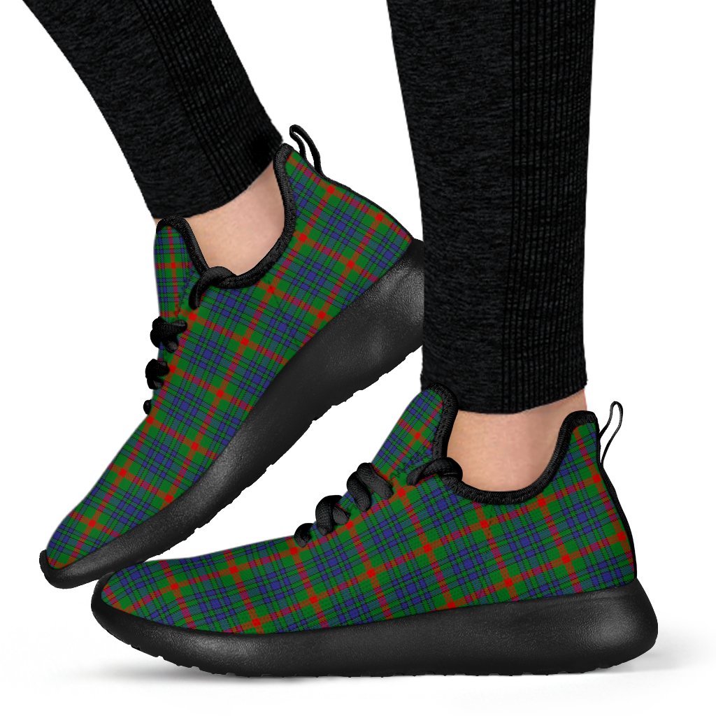 Aiton Tartan Plaid Mesh Knit Sneakers