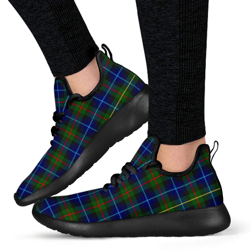 Smith Modern Tartan Plaid Mesh Knit Sneakers