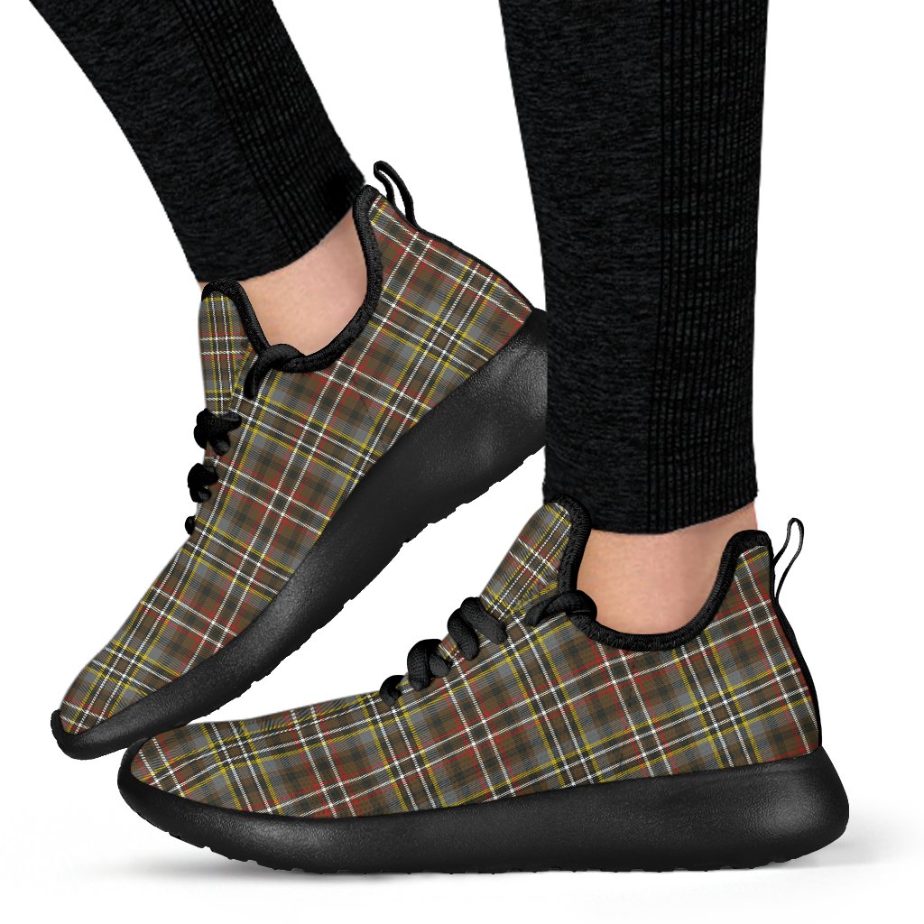 Scott Green Weathered Tartan Plaid Mesh Knit Sneakers