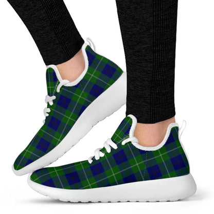 Oliphant Modern Tartan Plaid Mesh Knit Sneakers