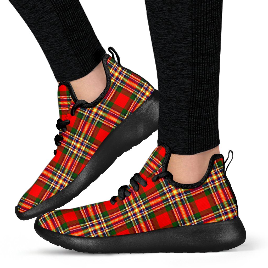 MacGill Modern Tartan Plaid Mesh Knit Sneakers