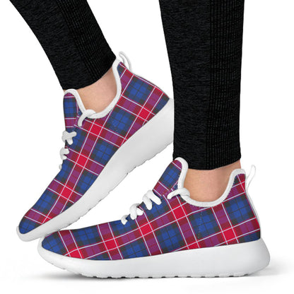 Graham of Menteith Red Tartan Plaid Mesh Knit Sneakers