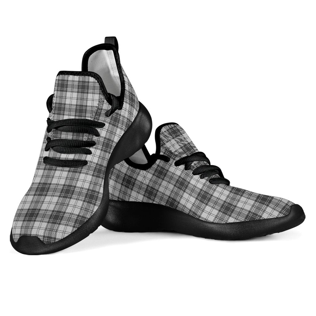 Douglas Grey Modern Tartan Plaid Mesh Knit Sneakers