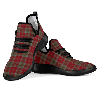 Lindsay Weathered Tartan Plaid Mesh Knit Sneakers