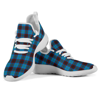 Home Ancient Tartan Plaid Mesh Knit Sneakers