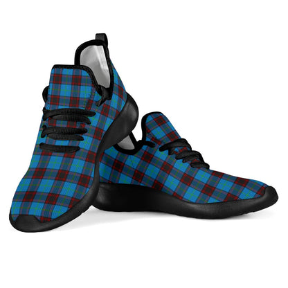 Home Ancient Tartan Plaid Mesh Knit Sneakers