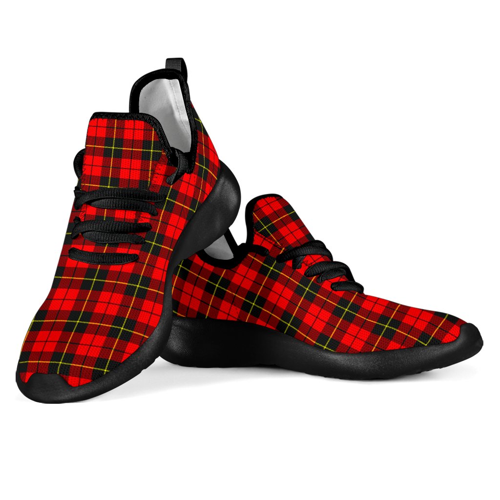 Wallace Hunting - Red Tartan Plaid Mesh Knit Sneakers