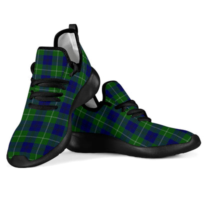 Oliphant Modern Tartan Plaid Mesh Knit Sneakers