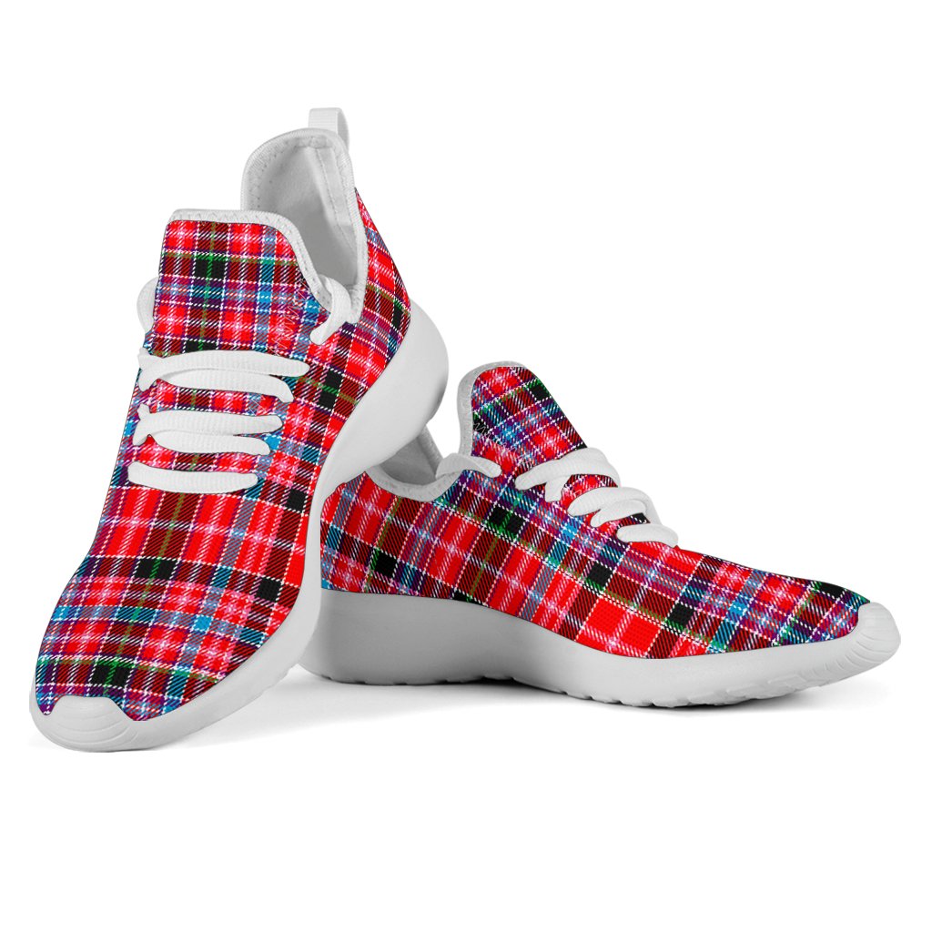 Aberdeen District Tartan Plaid Mesh Knit Sneakers