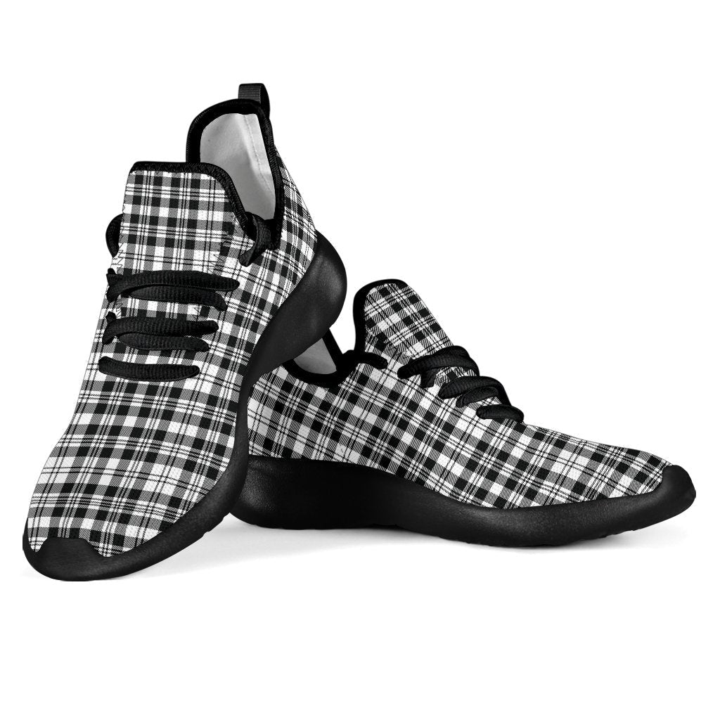 Scott Black & White Modern Tartan Plaid Mesh Knit Sneakers