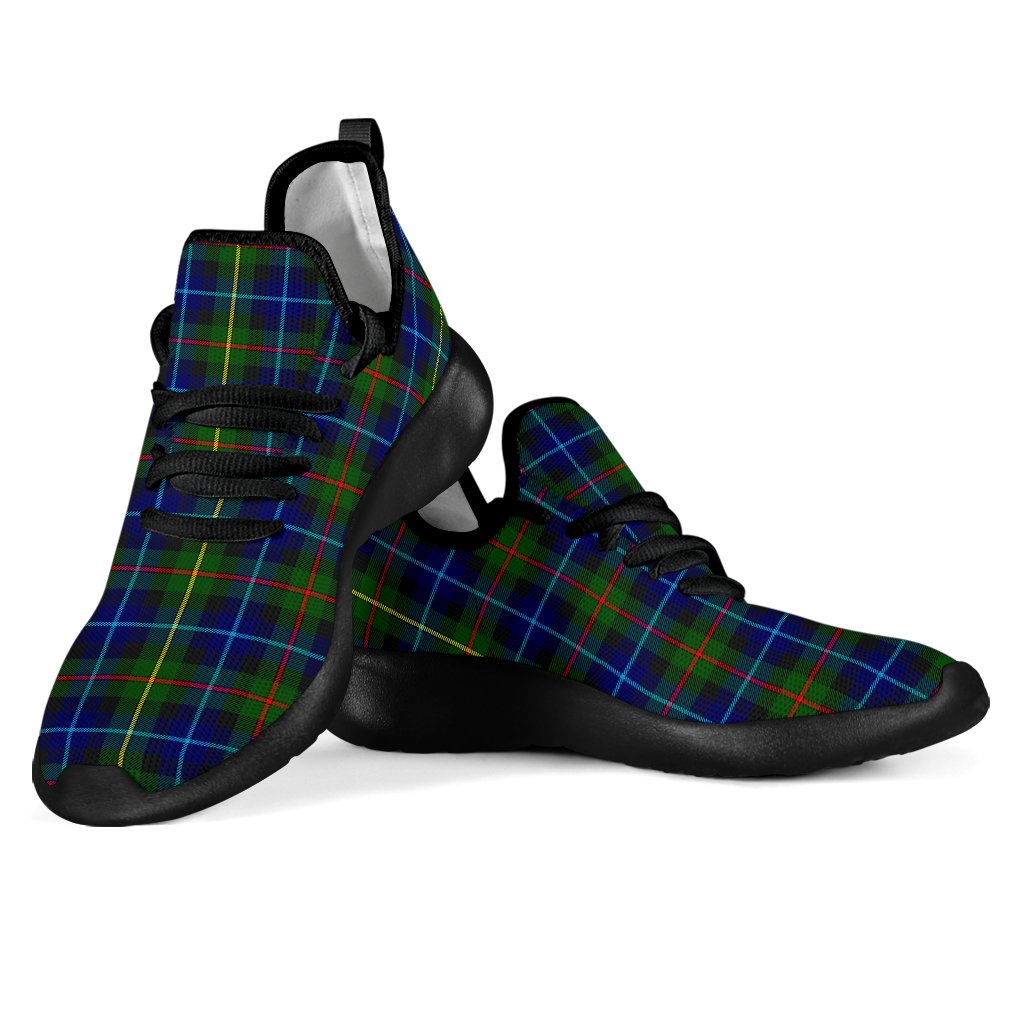 Smith Modern Tartan Plaid Mesh Knit Sneakers