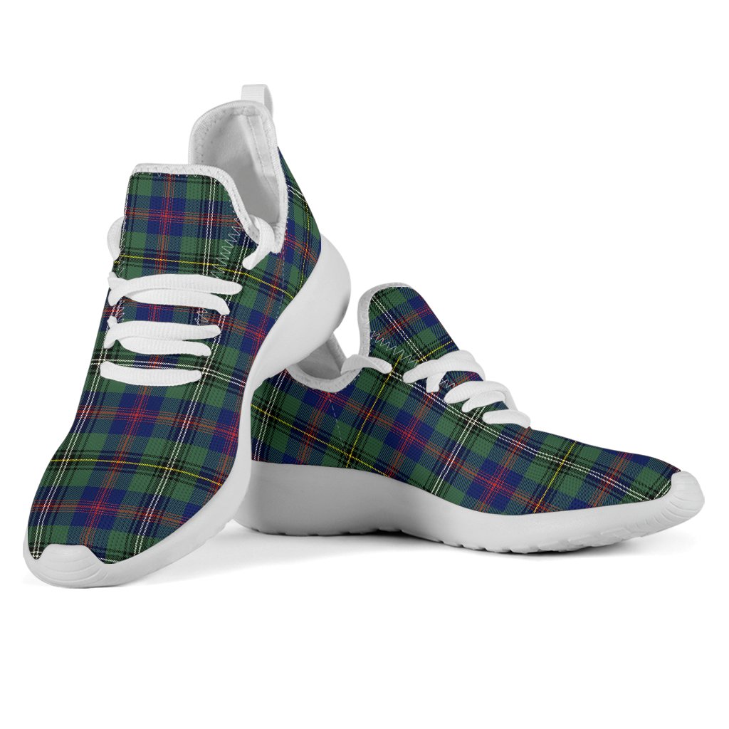 Wood Modern Tartan Plaid Mesh Knit Sneakers