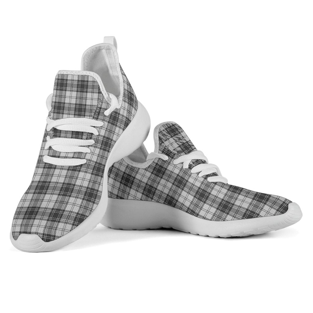 Douglas Grey Modern Tartan Plaid Mesh Knit Sneakers