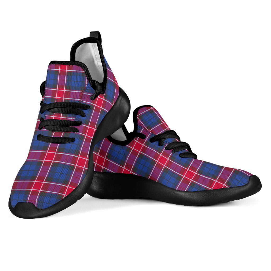 Graham of Menteith Red Tartan Plaid Mesh Knit Sneakers