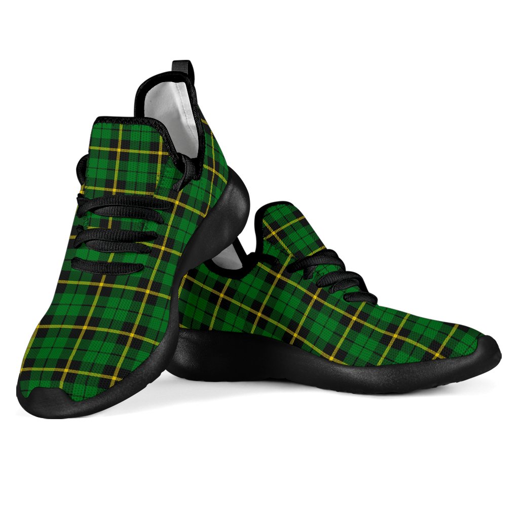 Wallace Hunting - Green Tartan Plaid Mesh Knit Sneakers