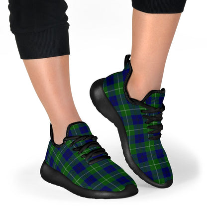 Oliphant Modern Tartan Plaid Mesh Knit Sneakers