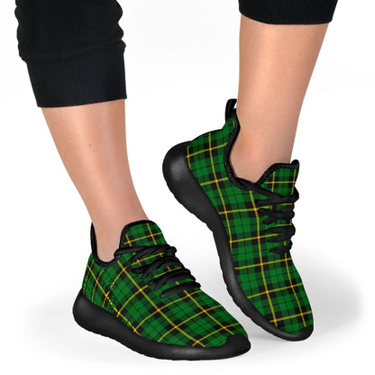 Wallace Hunting - Green Tartan Plaid Mesh Knit Sneakers