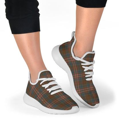 Kennedy Weathered Tartan Plaid Mesh Knit Sneakers