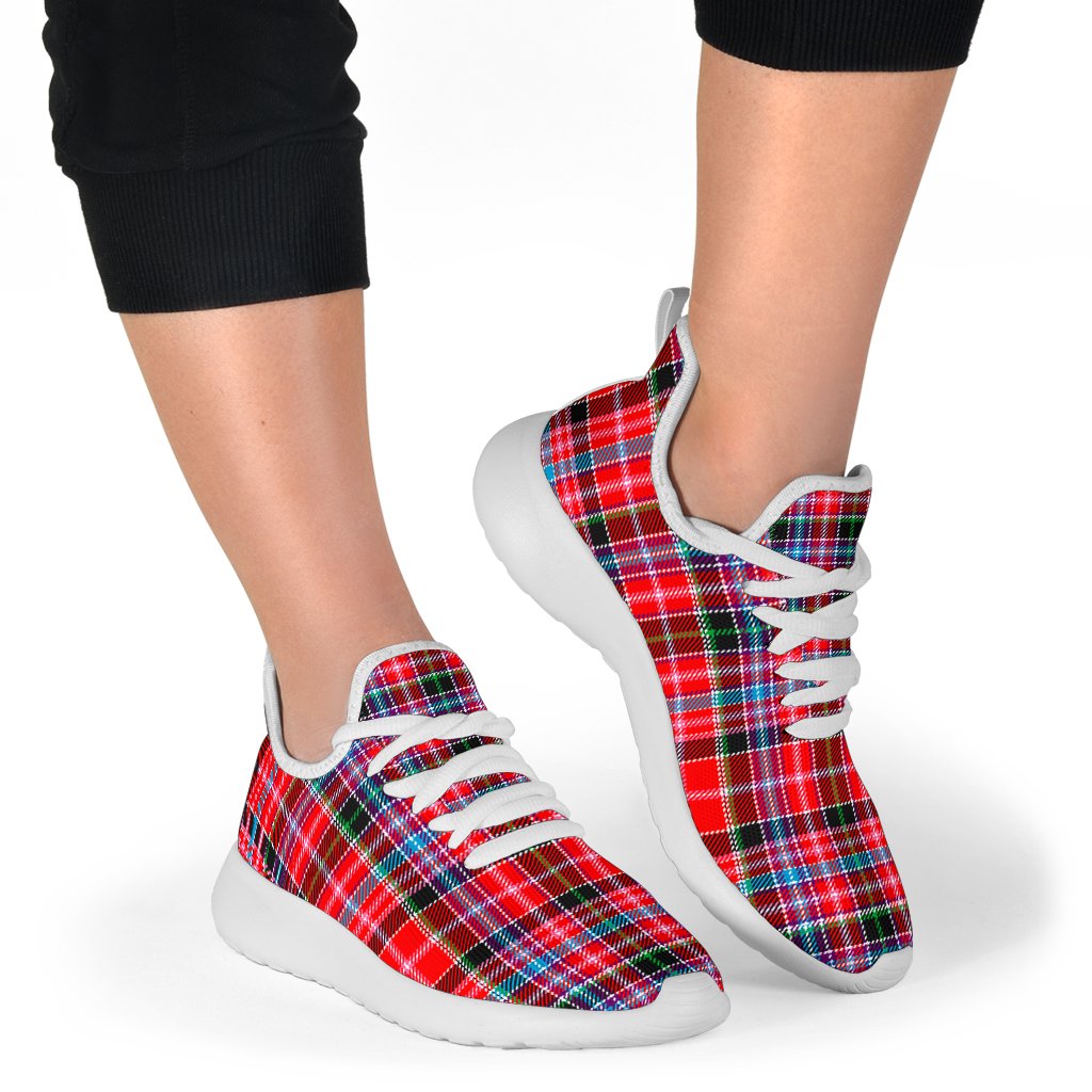 Aberdeen District Tartan Plaid Mesh Knit Sneakers
