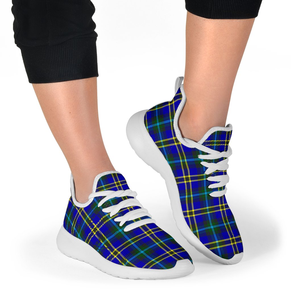 Weir Modern Tartan Plaid Mesh Knit Sneakers