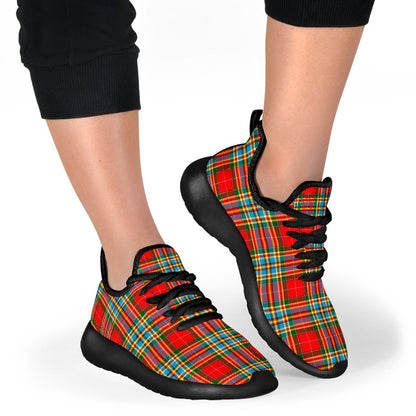 Chattan Tartan Plaid Mesh Knit Sneakers