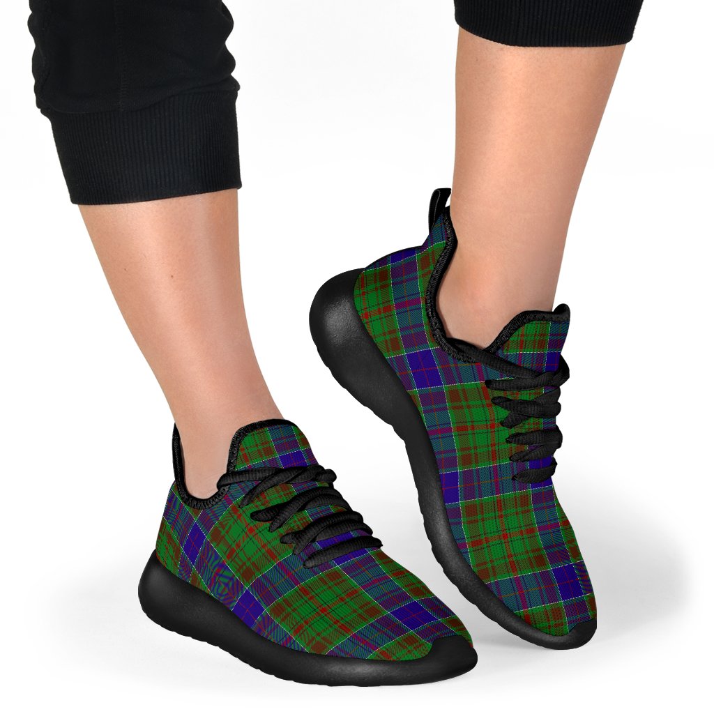 Adam Tartan Plaid Mesh Knit Sneakers