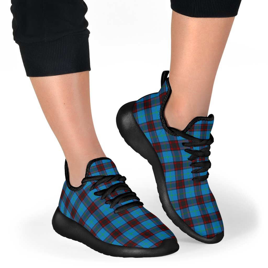 Home Ancient Tartan Plaid Mesh Knit Sneakers