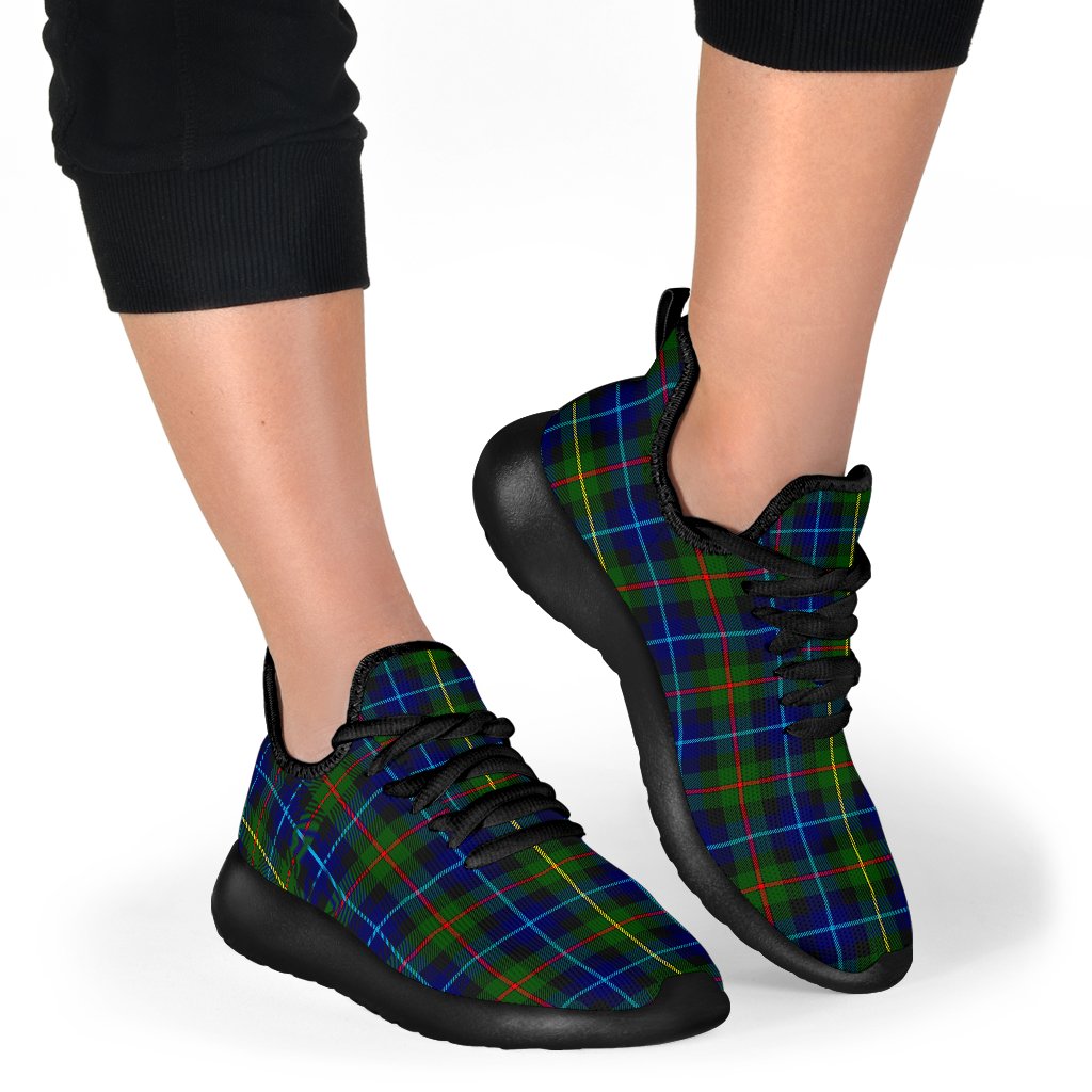Smith Modern Tartan Plaid Mesh Knit Sneakers
