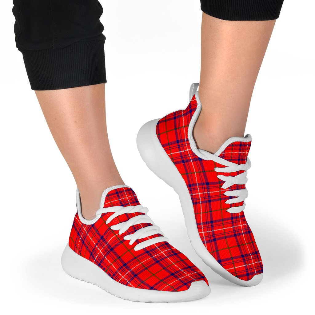 Rose Modern Tartan Plaid Mesh Knit Sneakers