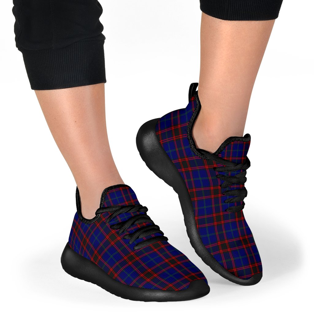 Home Modern Tartan Plaid Mesh Knit Sneakers